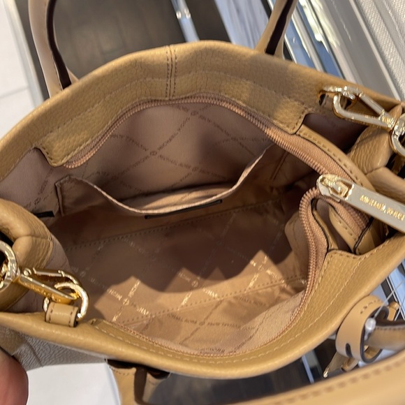 Michael Kors Mirella Small Pebbled Leather Shopper Top Zip Crossbody XBODY Tote - Picture 6 of 16